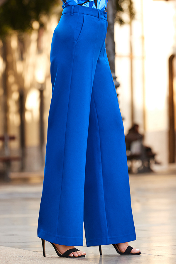 Cobalt Blue Wide Leg Trousers