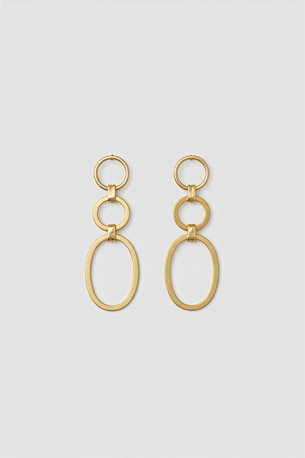 Gold Plated Hoop Pendant Earrings
