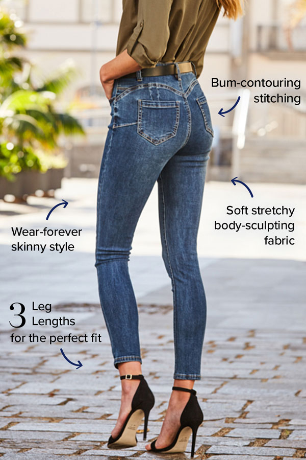 Mid Blue Sculpting Skinny Jeans