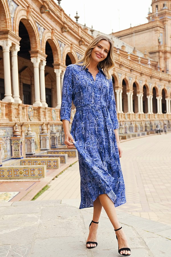 blue leopard print shirt dress Print Midi Shirt Dress Light Blue Animal Print Dress Print Midi Dress Animal Print Dress In