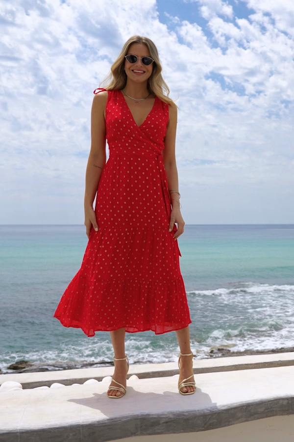coral and gold dress Coral and Gold Bridesmaids Dresses