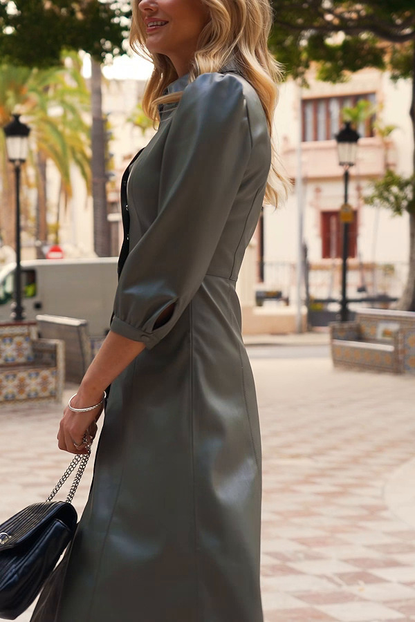 slim fit dress slacks eddi faux leather dress – shop zoco main image 0