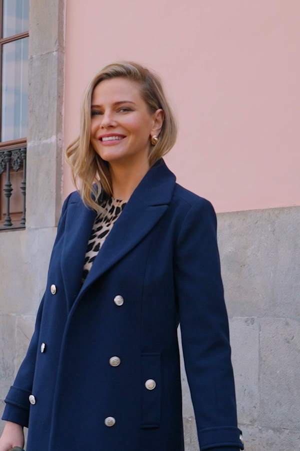 Navy Blue Double Breasted Coat