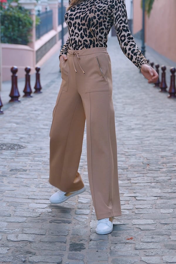 Camel Super Soft Wide Leg Trousers