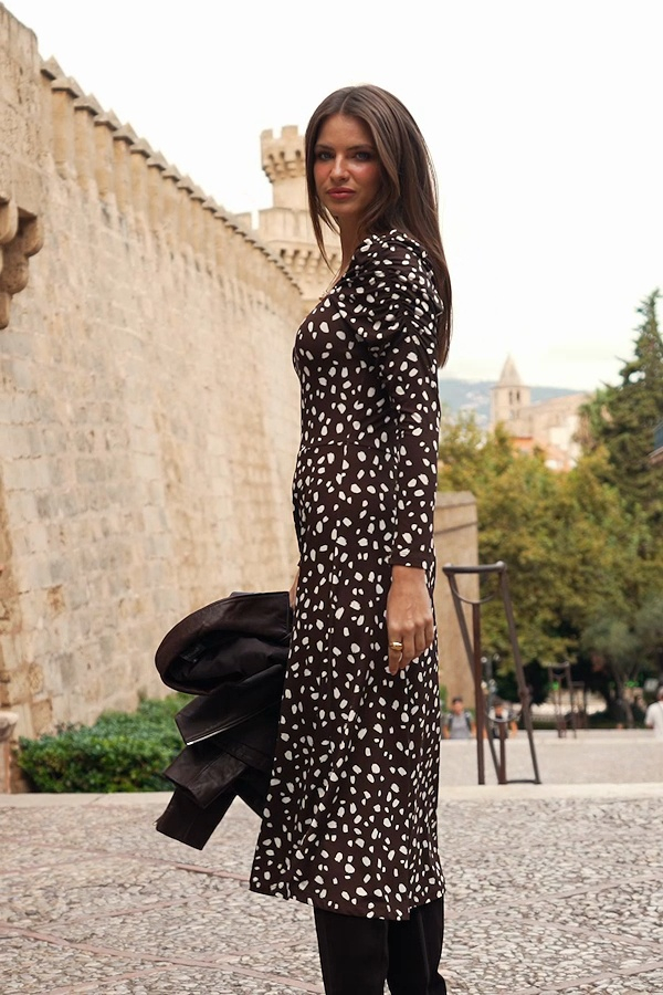 chocolate brown jersey dress Sophia Chocolate Brown Draped Jersey Maxi Dress main image 1