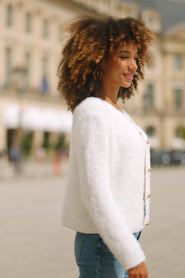 Winter White Super Soft Fluffy Knit Cardigan