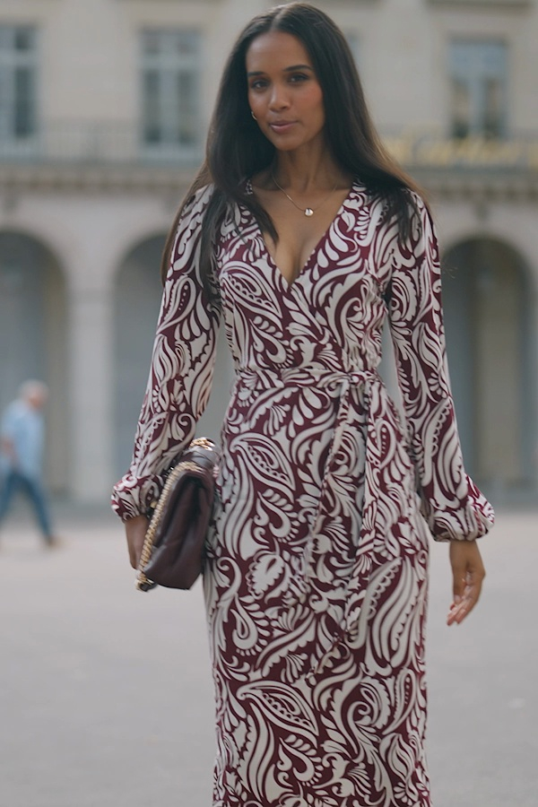 burgundy paisley dress Petal and Pup Women's Keziah Long Sleeve Maxi Dress main image 1