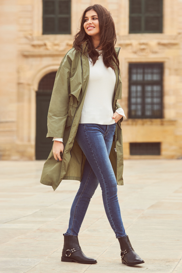 Olive Green Lightweight Zip Front Jacket