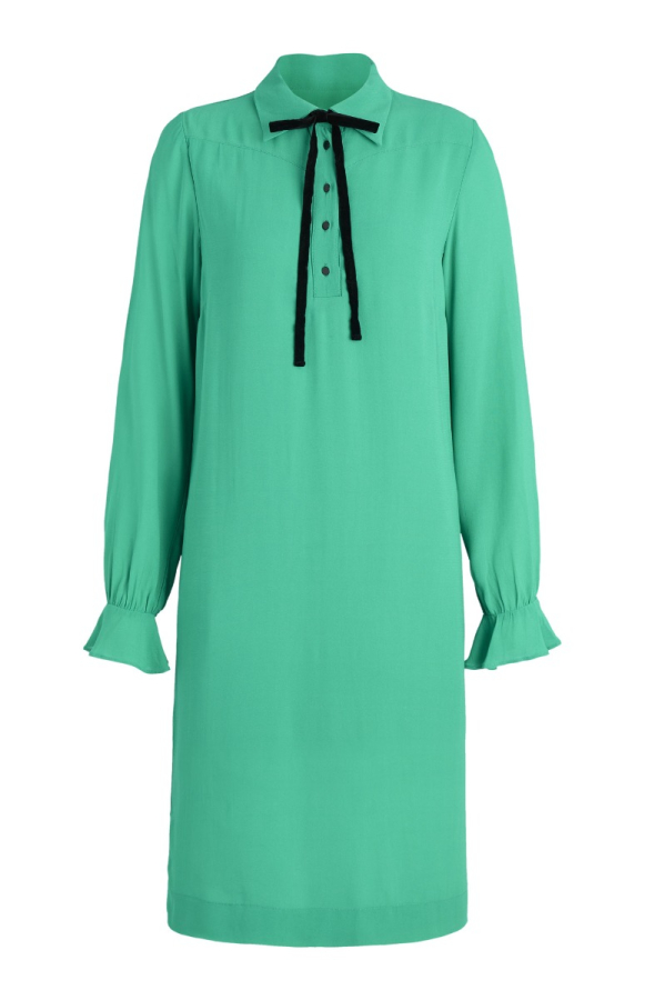 green neck tie dress Baltic Born Womens Indie Back Tie Dress | Dark Green main image 1