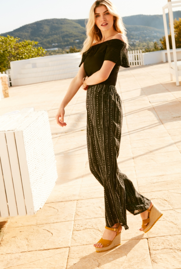 Dot & Stripe Side Split Trouser