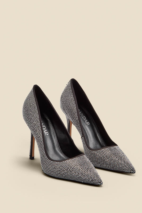 Silver Sparkling Diamante WOW Court Shoes