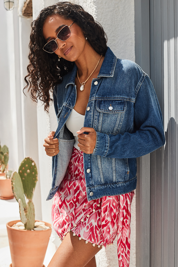 Mid Blue Relaxed Fit Denim Jacket