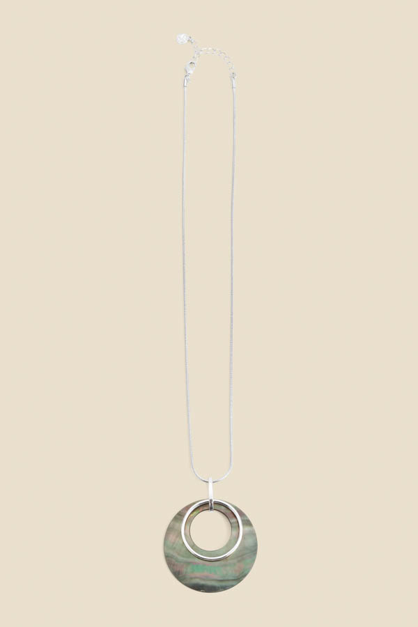 Silver Round Pendant Necklace