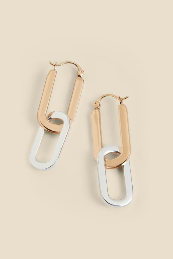 Gold & Silver Chain Link Earrings