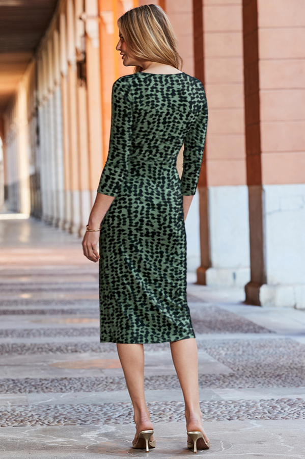 green knot front dress Knot Front Dress - Botanical Green Satin