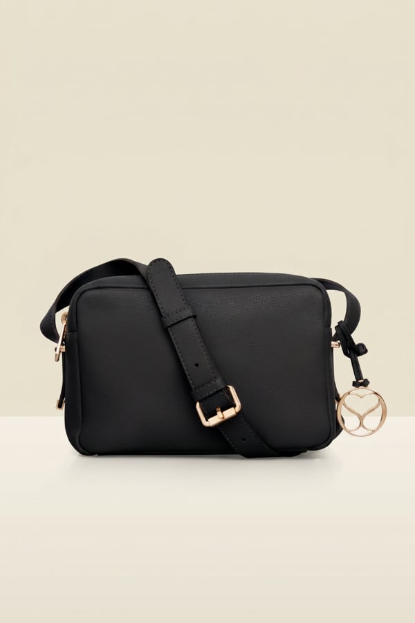 Black Leather Cross Body Bag