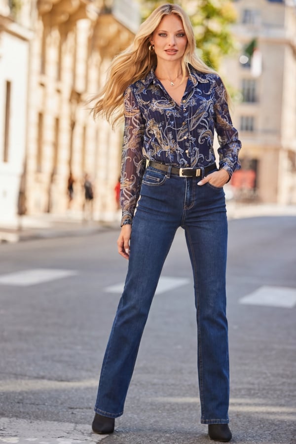 Indigo Blue Straight Leg Jeans