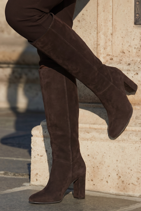 Blake Chocolate Brown Suede Knee High Boot