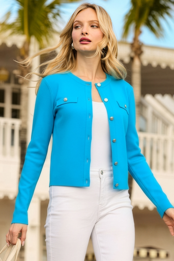 Azure Blue Premium Knit Cardigan