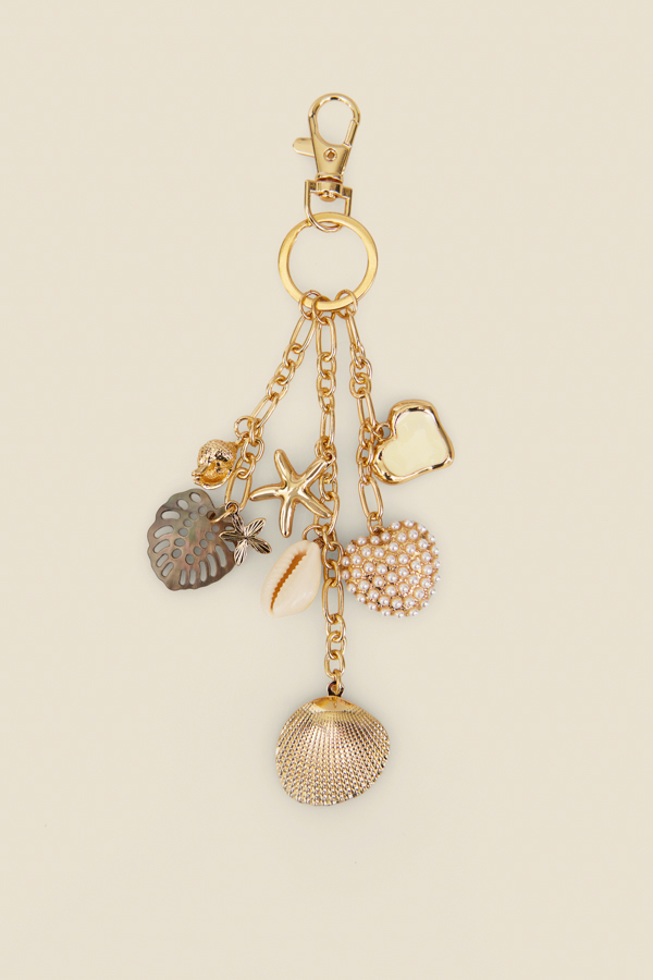 Gold Shell Detail Bag Charm