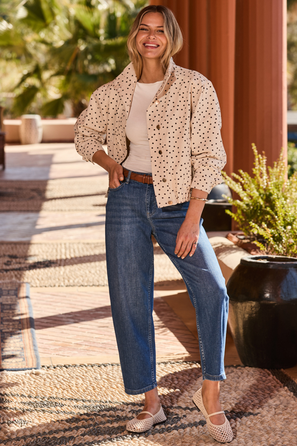 Mid Blue Barrel Leg Jeans