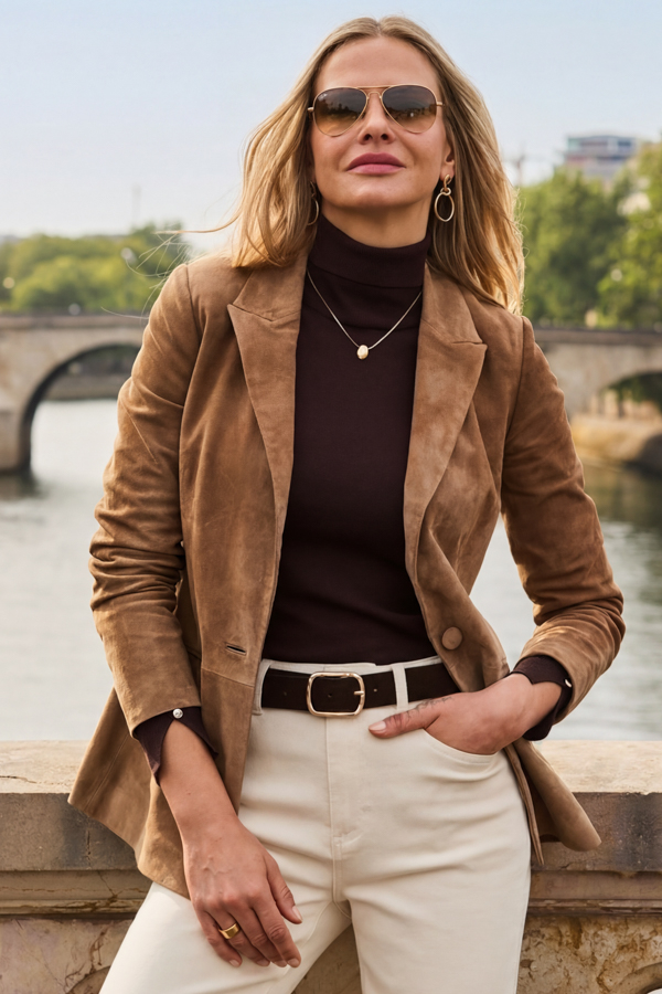 Taupe Suede Blazer