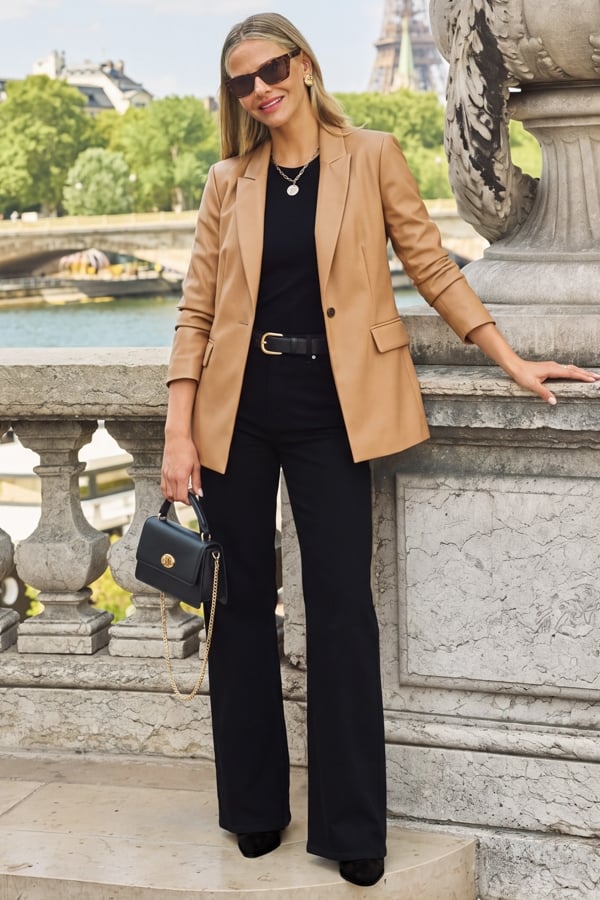 Black Slim Wide Leg Jeans