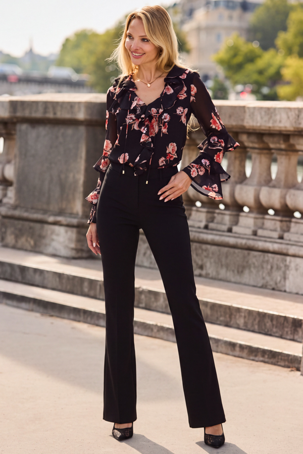 Black Kick Flare Trousers