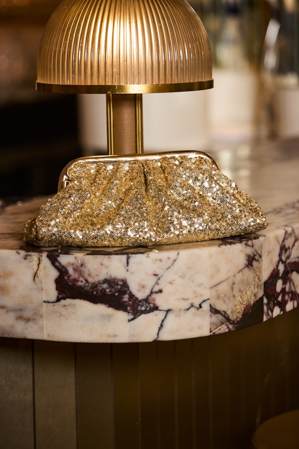 Gold Sequin Clutch Bag