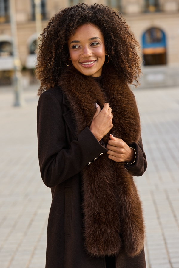 Brown Faux Fur Scarf