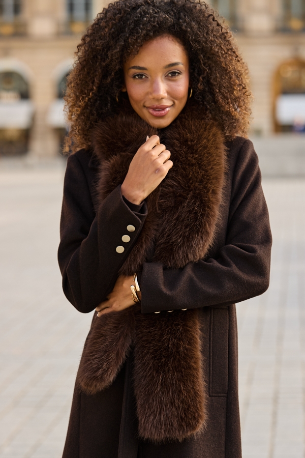 Brown Faux Fur Scarf