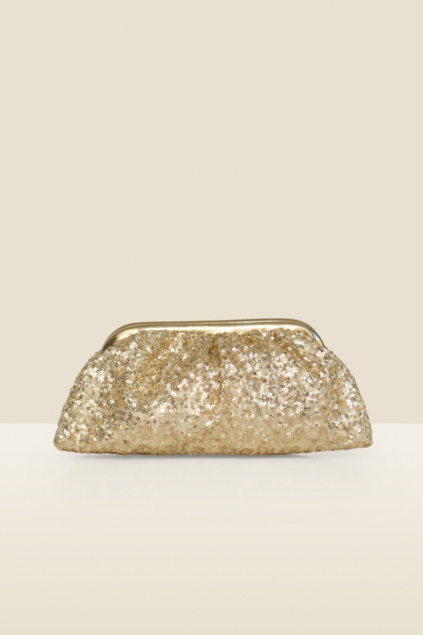 Gold Sequin Clutch Bag