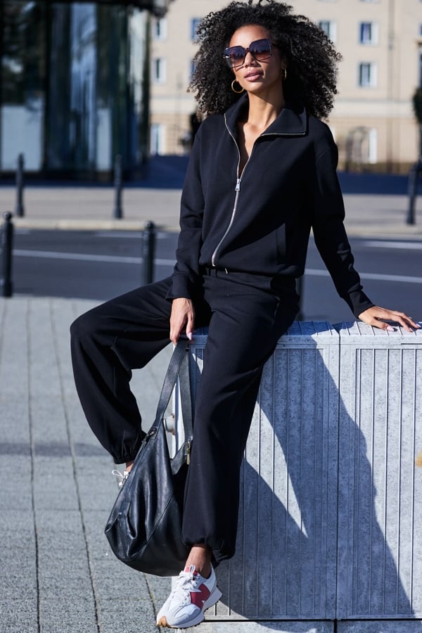 Black Soft Balloon Hem Joggers