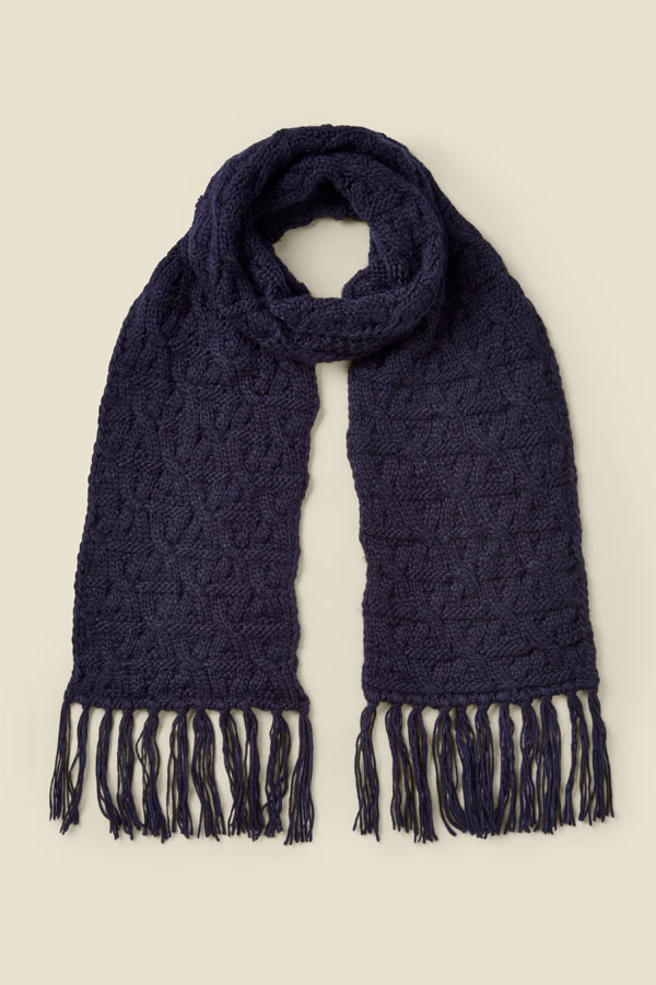 Bella Navy Blue Chunky Knitted Scarf