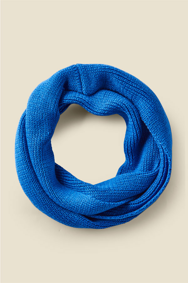 Penny Bright Blue Rib Knitted Snood