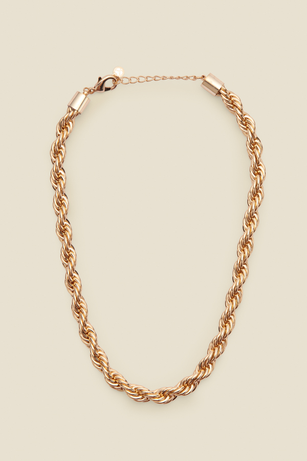 Gold Twist Chain Chunky Necklace
