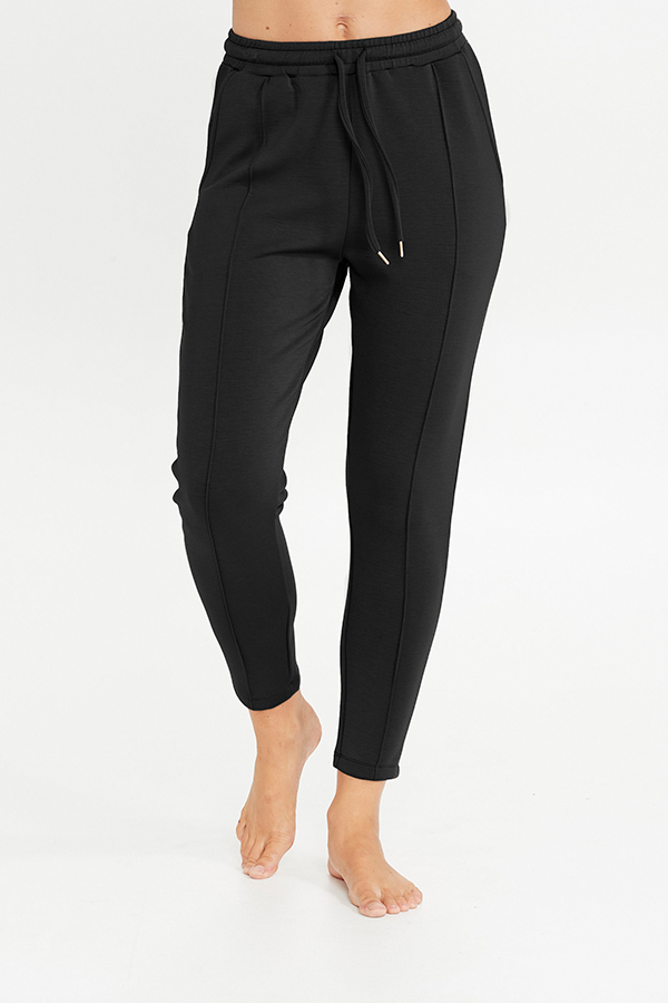 Jasmine Black Seam Detail Slim Fit Joggers