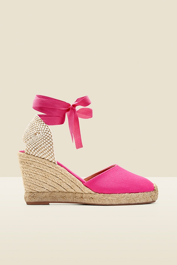 Perla Hot Pink Valenciana Wedge Espadrille